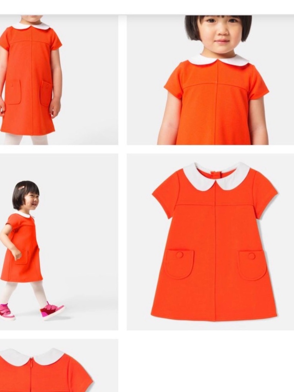 Red Dress with White Peter Pan Collar jacadi